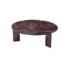 Picture of Big coffee table, corolla, top red marble legs grey marble dia.100x35cm