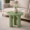 Picture of Coffee table, axis, panel and frame oily matcha green glossy paint, dia.60x50cm