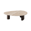 Picture of Coffee table, sia, travertine marble top light grey, elm veneer, 120x95x32cm