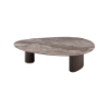 Picture of Coffee table, sia, maple brown marble top light grey, elm veneer, 120x95x32cm