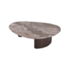 Picture of Coffee table, sia, maple brown marble top light grey, elm veneer, 120x95x32cm