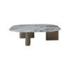 Picture of Coffee table, sofia, big top jaz white marble, wooden legs, brass metallic, 100x100x30cm