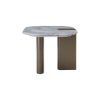 Picture of Coffee table, sofia, small top jaz white marble, wooden legs, brass metallic, 100x100x30cm