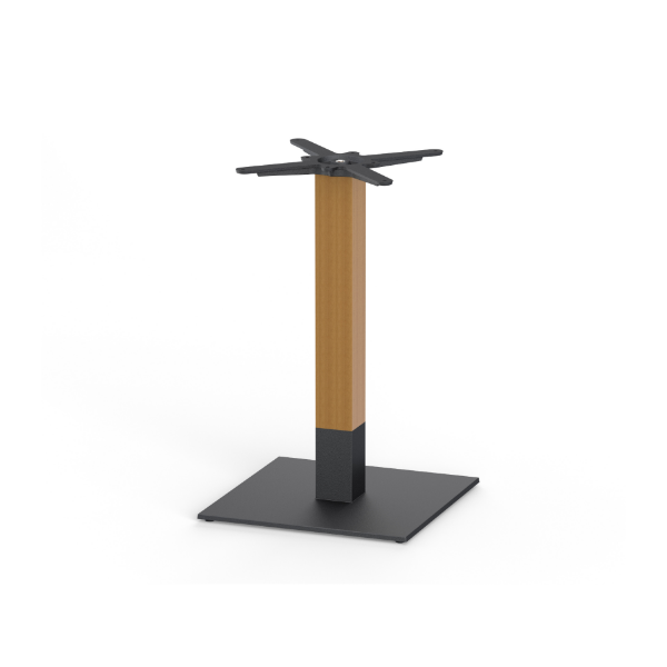 Picture of Table base, colin, cast iron 180a, textured black powder and wood, indoor-outdoor use, 50x50x72cm