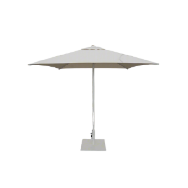 Picture of Umbrella, centra, aluminium white matt and fabric vanilla, with push up system, no flaps, square, dia.2.1x2.1cm