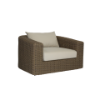 Picture of Sofa 1 seater, majorca, aluminium caramel, rattan light brown, with 2 cushions champagne (s&b), 112x97.5x65.7cm