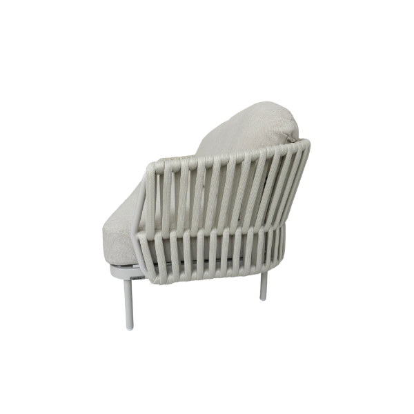 Picture of Sofa 2 seater, tory, aluminium white, with cushion sand, 148x79x67cm