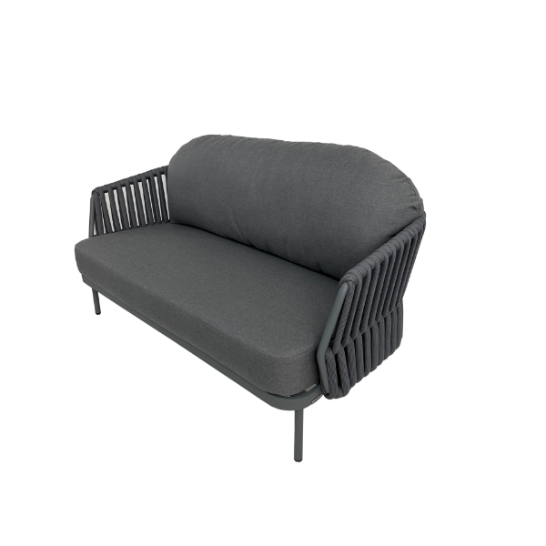 Picture of Sofa 2 seater, tory, aluminium antracite, with cushion dark grey, 148x79x67cm