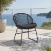 Picture of Chair with armrest, riva, aluminium anthracite, rattan lava mix, with cushion midnight, 61x59x82cm