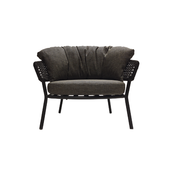 Picture of Living chair with armrest, bonnie, aluminium anthracite, with cushion dark grey 83x75x65cm