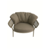 Picture of Living chair with armrest, bonnie, aluminium dark taupe, with cushion cream, 83x75x65cm