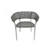 Picture of Living chair with armrest, bonnie, aluminium white, with cushion light grey 83x75x65cm