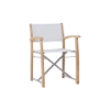 Picture of Chair with armrest, costa, teak natural, fabric white, 59x56.5x82cm