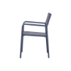 Picture of Stacking chair with armrest, dafne, aluminium anthracite, rattan anthracite, 53x63x87cm