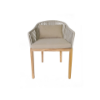 Picture of Chair with armrest, delos, teak natural, bright tan, with 2 cushions beige (s&b) 52.3x62.1x74.9cm