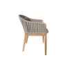 Picture of Chair with armrest, delos, teak natural, bright tan, with 2 cushions beige (s&b) 52.3x62.1x74.9cm