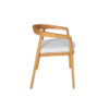 Picture of Chair with armrest, eva, teak natural, with cushion snow, 55.5x 58x74.5cm
