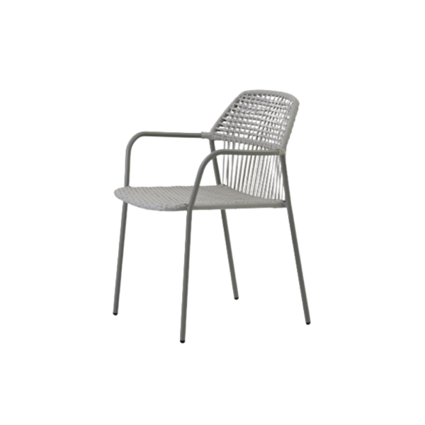 Picture of Chair with armrest, flair, aluminium sand, with cushion taupe, 56x59x79cm