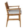 Picture of Chair with armrest, fleur, teak natural, with cushion fabric snow, 58.5x63.8x86.2cm