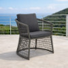 Picture of Chair with armrest, konos, aluminium anthracite, rattan lava mix, with 2 cushions midnight (s&b) 66x62x76cm