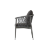 Picture of Chair with armrest, luna, aluminium taupe, with cushion taupe, 60x65x78cm