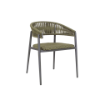 Picture of Chair with armrest, selma, aluminium anthracite, rattan olive green, 60x53x73cm