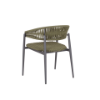 Picture of Chair with armrest, selma, aluminium anthracite, rattan olive green, 60x53x73cm