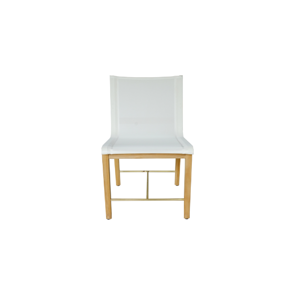 Picture of Side chair, bioko, teak natyral, white, 50.8x58.6x81cm