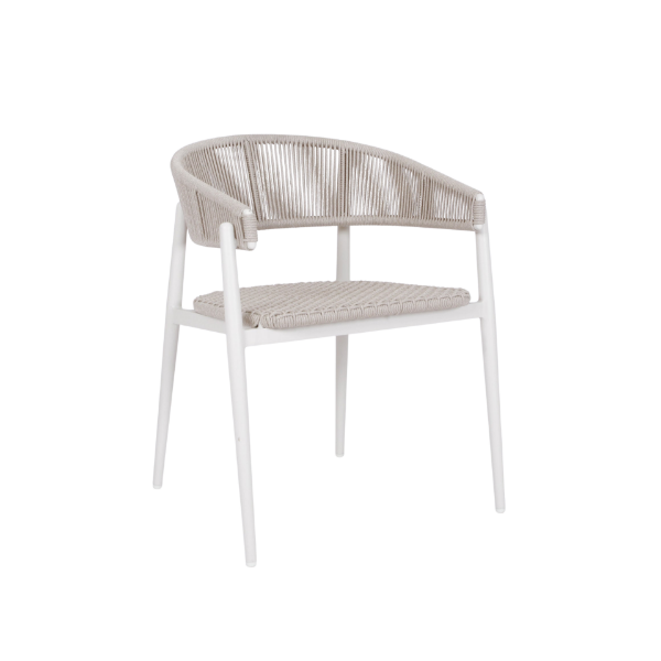 Picture of Chair with armrest, capri, aluminium white, rattan bright tan, 60x53x73cm