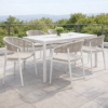 Picture of Chair with armrest, capri, aluminium white, rattan bright tan, 60x53x73cm