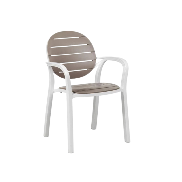 Picture of Armchair, palma, polypropylene, white tortora, 59x56, 5 cm