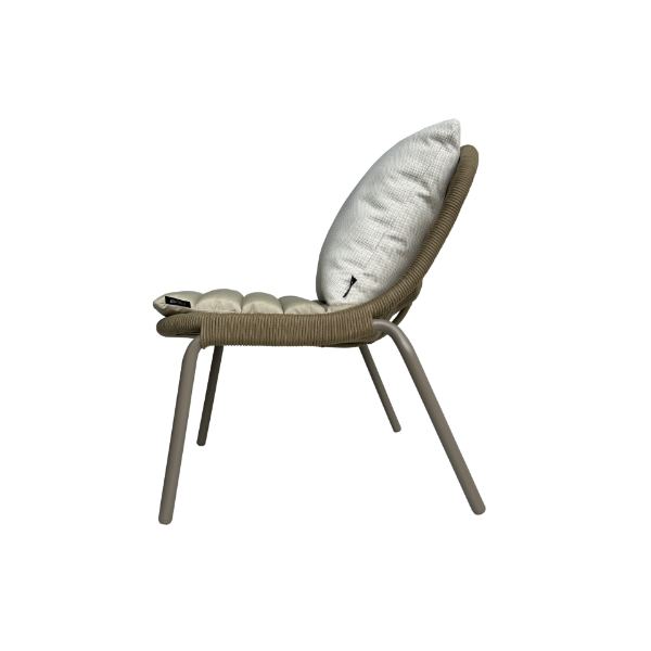 Picture of Lounge chair, sunrise, aluminium dark taupe, with cushion champagne, 71.5x63x73.5cm