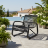 Picture of Lounge chair, prado, aluminium bronze, rattan black, 66.5x67x88.5cm