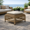 Picture of Footstool, ibiza, aluminium caramel, rattan camel, 61x61x36.5cm