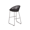 Picture of Stool, malibu, aluminium grey, fabric pebble mix, with cushion midnight 54x52x103cm