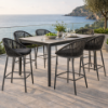 Picture of Stool, malibu, aluminium grey, rattan pebble mix, with cushion midnight 54x50x86cm