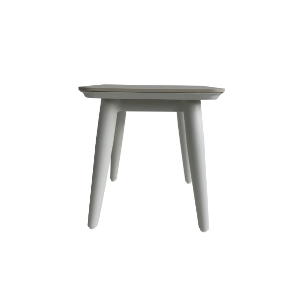 Picture of Side table, bonnie, aluminium white, with ceramic top light grey, 39x39x40cm