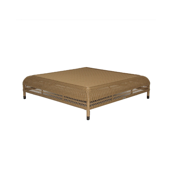 Picture of Coffee table, ibiza, aluminium caramel, rattan camel, 114x114x30cm