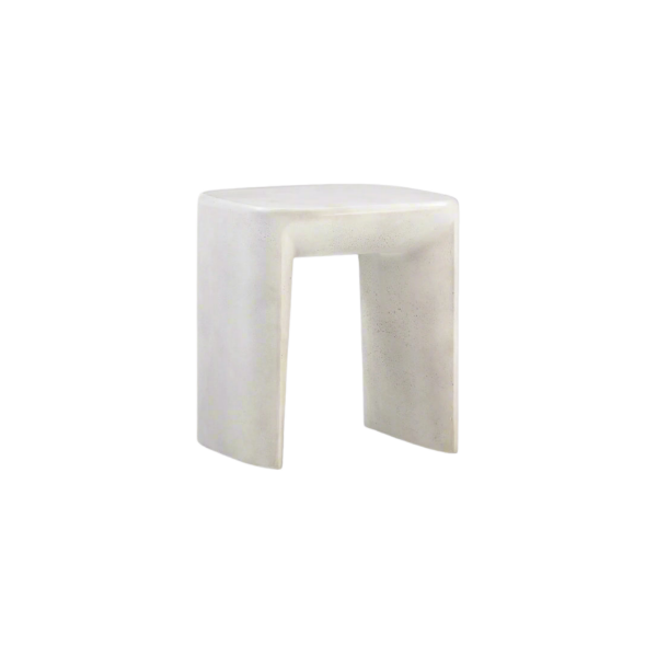 Picture of Side table, kubo, concrete, linen, 45.7x45.7x50.8cm