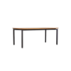 Picture of Dining table, bora, aluminium black matt, teak natural, 100x180x76cm