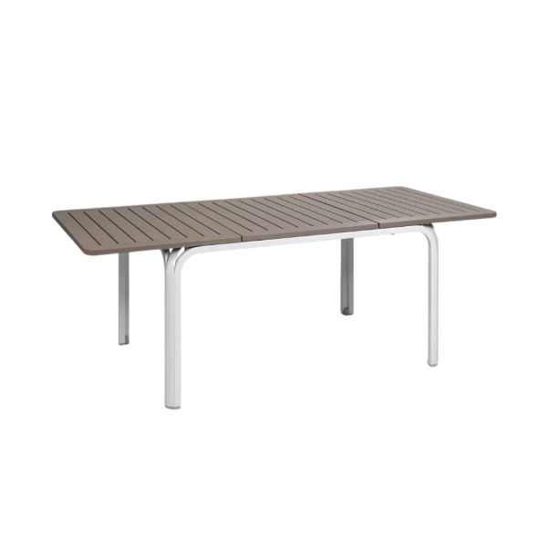 Picture of Table, alloro 140 extensible, polypropylene, white-tortora, 140/210x100 cm