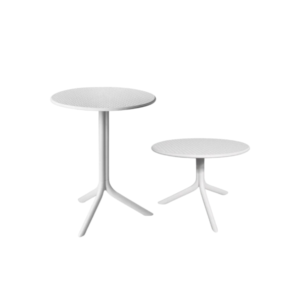 Picture of Table, step, polypropylene, white, 76, 5/ 40cm ø 60, 5 cm