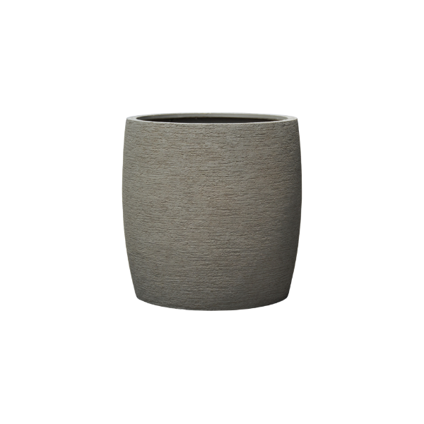 Picture of Pot, barrel, sand surface, machiato color, d.34x34cm