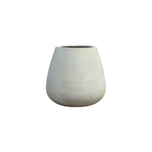 Picture of Pot, lotus bud, concrete surface, white color, d.84x82