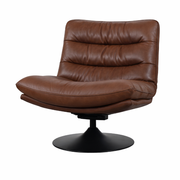 Picture of Chair, siwa, iron base, full cow leather, cocobean brown, 74x80x78cm