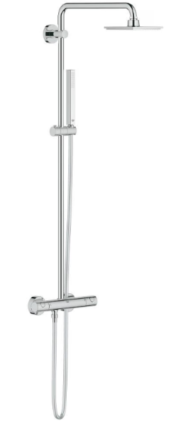Picture of Shower system 27932000 euphoria 150, grohe, square head shower 150mm, thermostatic mixer, chrome
