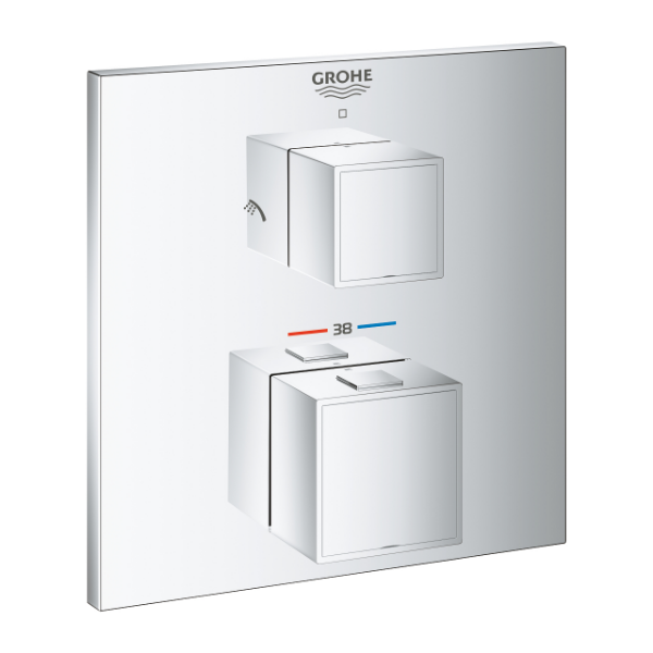 Picture of Shower mixer 24154000 grt cube, thermostatic, chrome