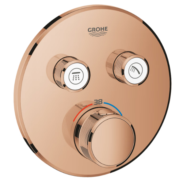 Picture of Thermostat for concealed installation 29119be0 grt smartcontrol, grohe, with 2 valves, round, polished nickel