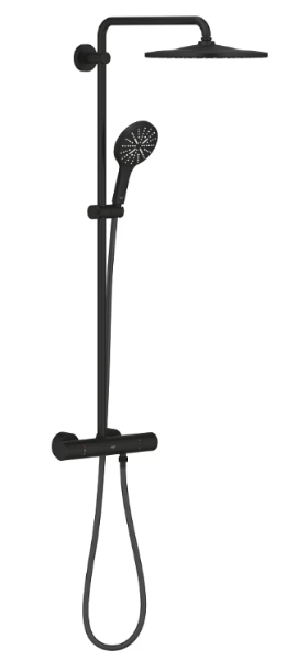 Picture of Shower system 22119kf0 rainshower smartactive 310, grohe, with termostat for wall mounting, phantom black