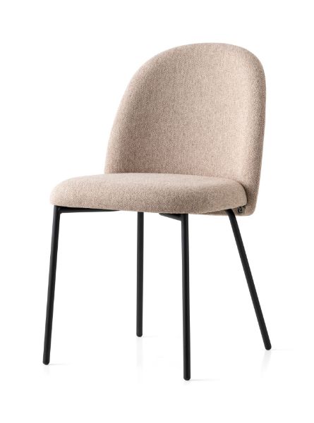 Picture of Chair cb/1993 tuka, connubia, dimensions 46x57x81cm, matt black metal frame, upholstered sand cros fabric (p15/skz)